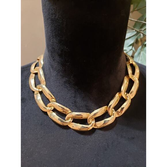 Vintage Gold Tone Womens Fashion Multi Linked Necklace Jewelry with Box Clasp - Picture 2 of 6